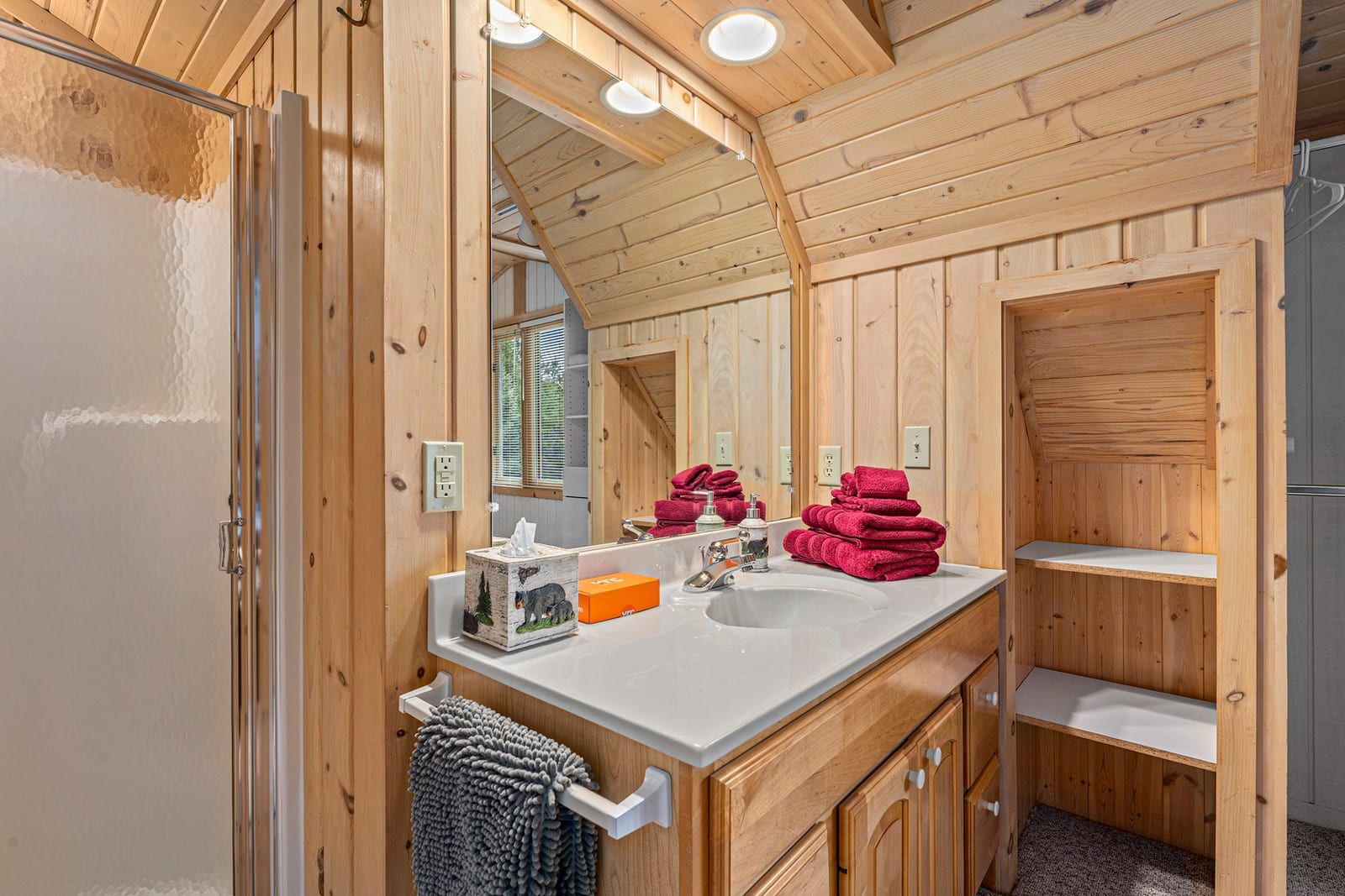 Upper bathroom with shower