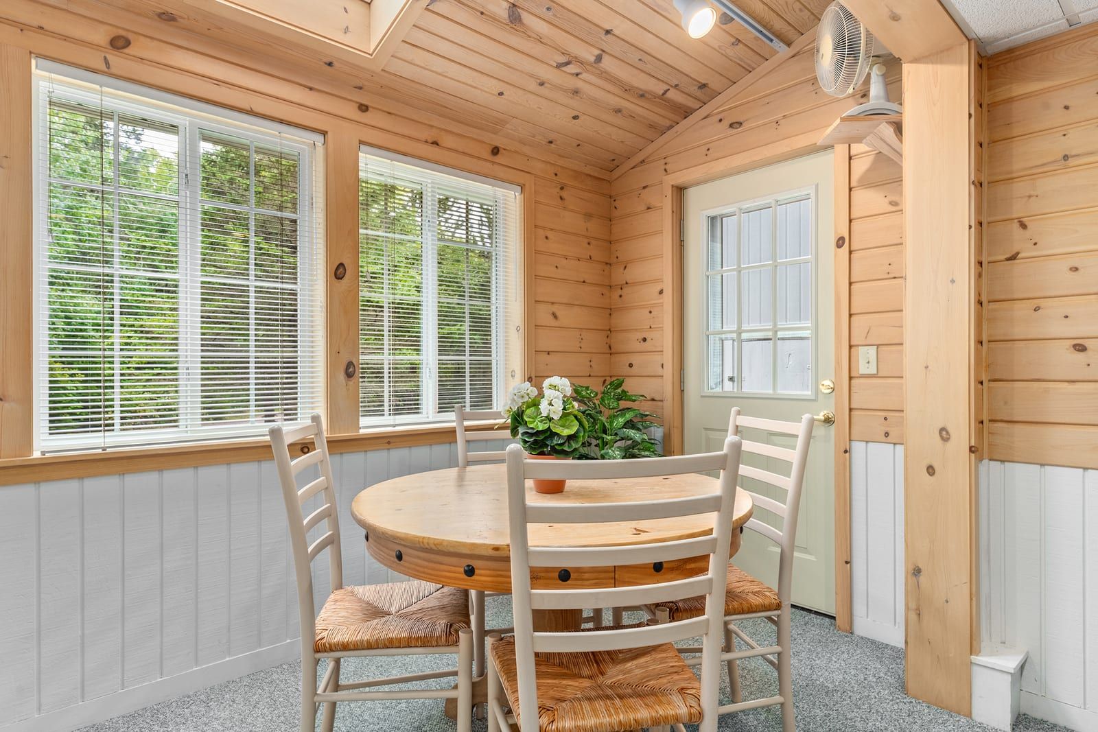 Sunlit nook with round game table